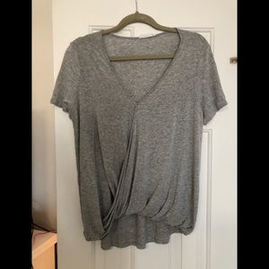 grey surplice top